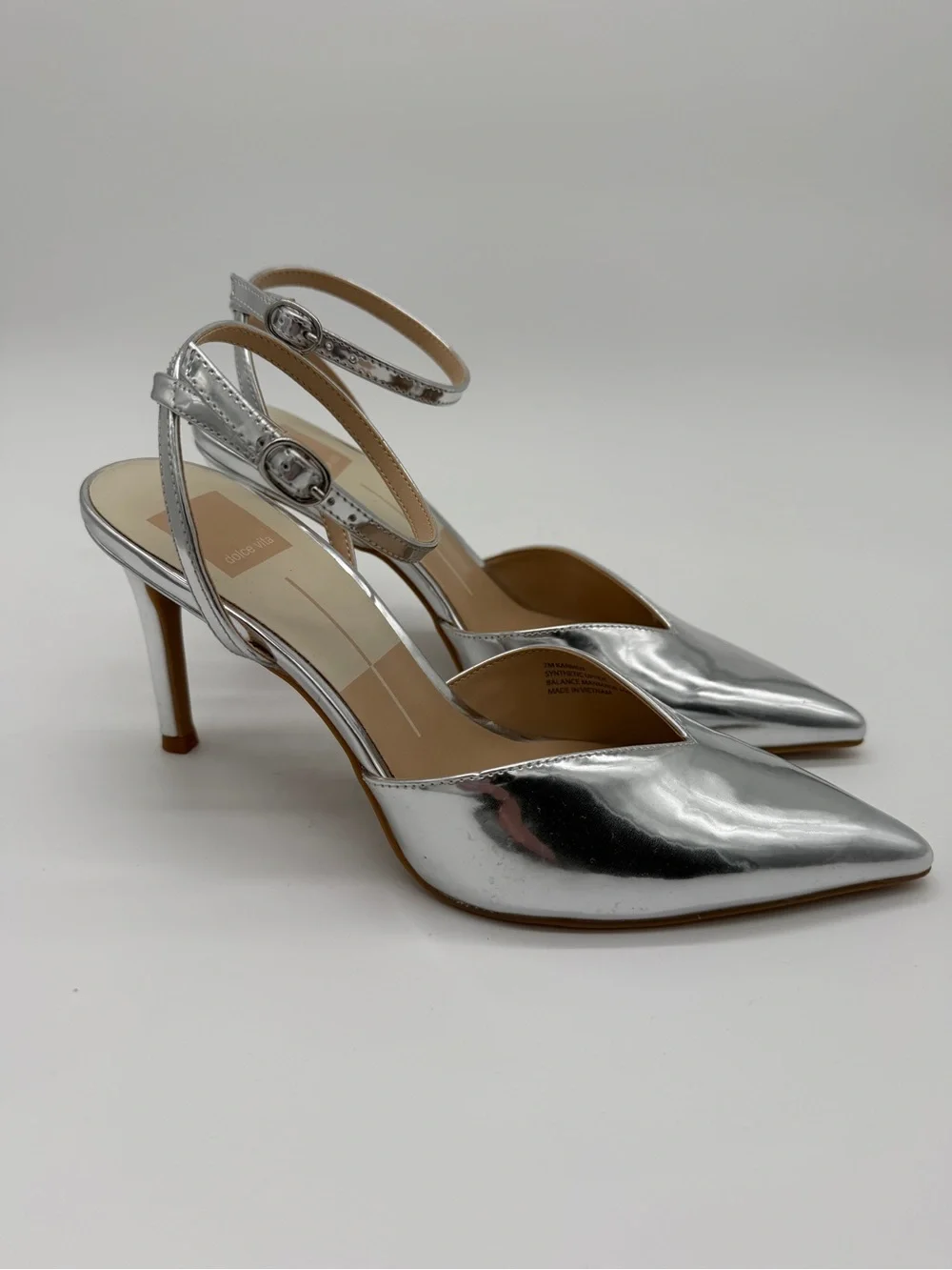 Dolce Vita Karmen Pumps Silver Ankle Strap Womens - 7M